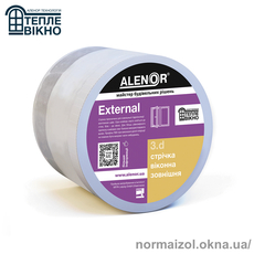 Лента оконная наружная гидроизоляционная ALENOR EXTERNAL, 75 мм х 25 м (U-образная)